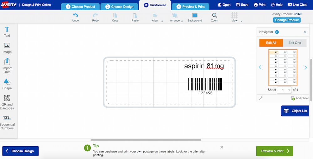 Bar Code Labels